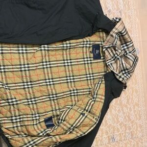 Burberry Black Raincoat with Check Lining